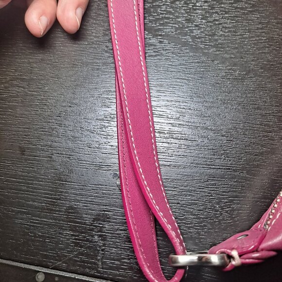 Cole Haan pink magenta leather hobo bag with a front buckle pocket - Picture 16 of 16